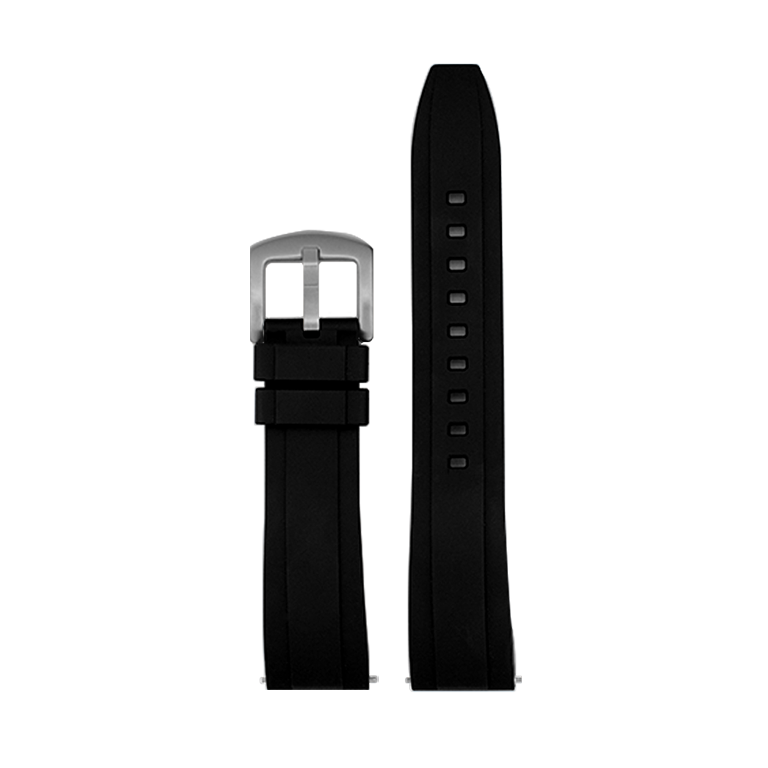 Black Curved FKM Rubber Strap