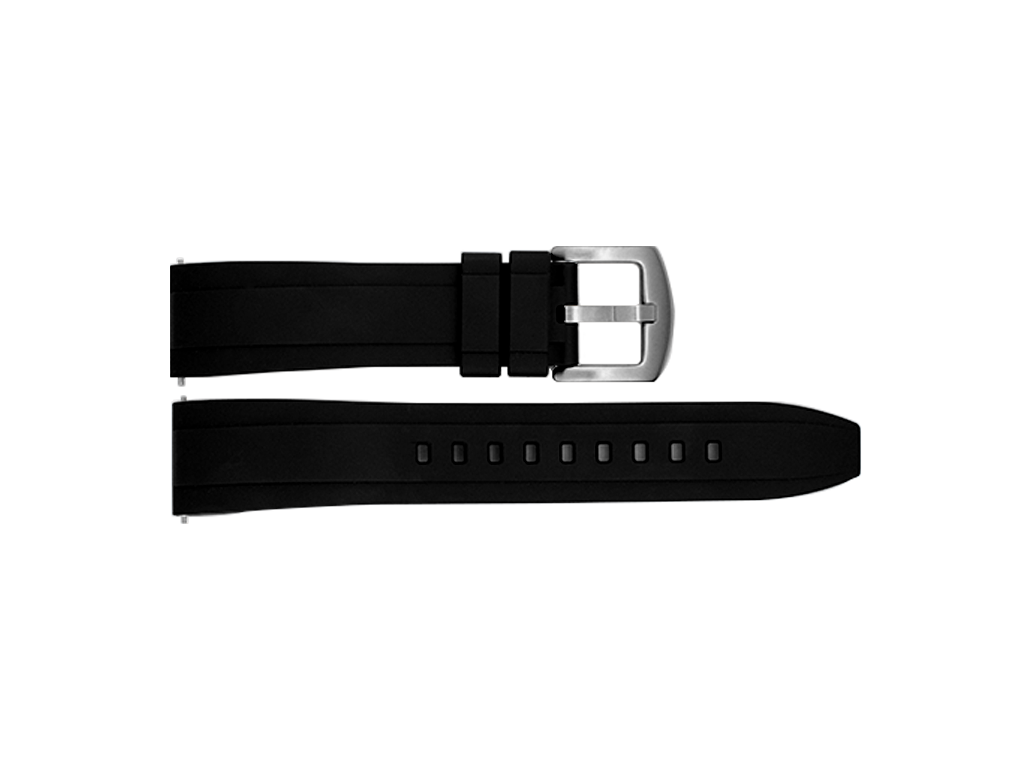 Black Curved FKM Rubber Strap